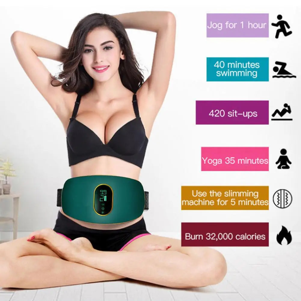 Slimming Belly Belt Massager Fat Spinning Machine Fiber Waist Belt Waist Fitness Weight Loss Shaping USB Rechargeable Massager