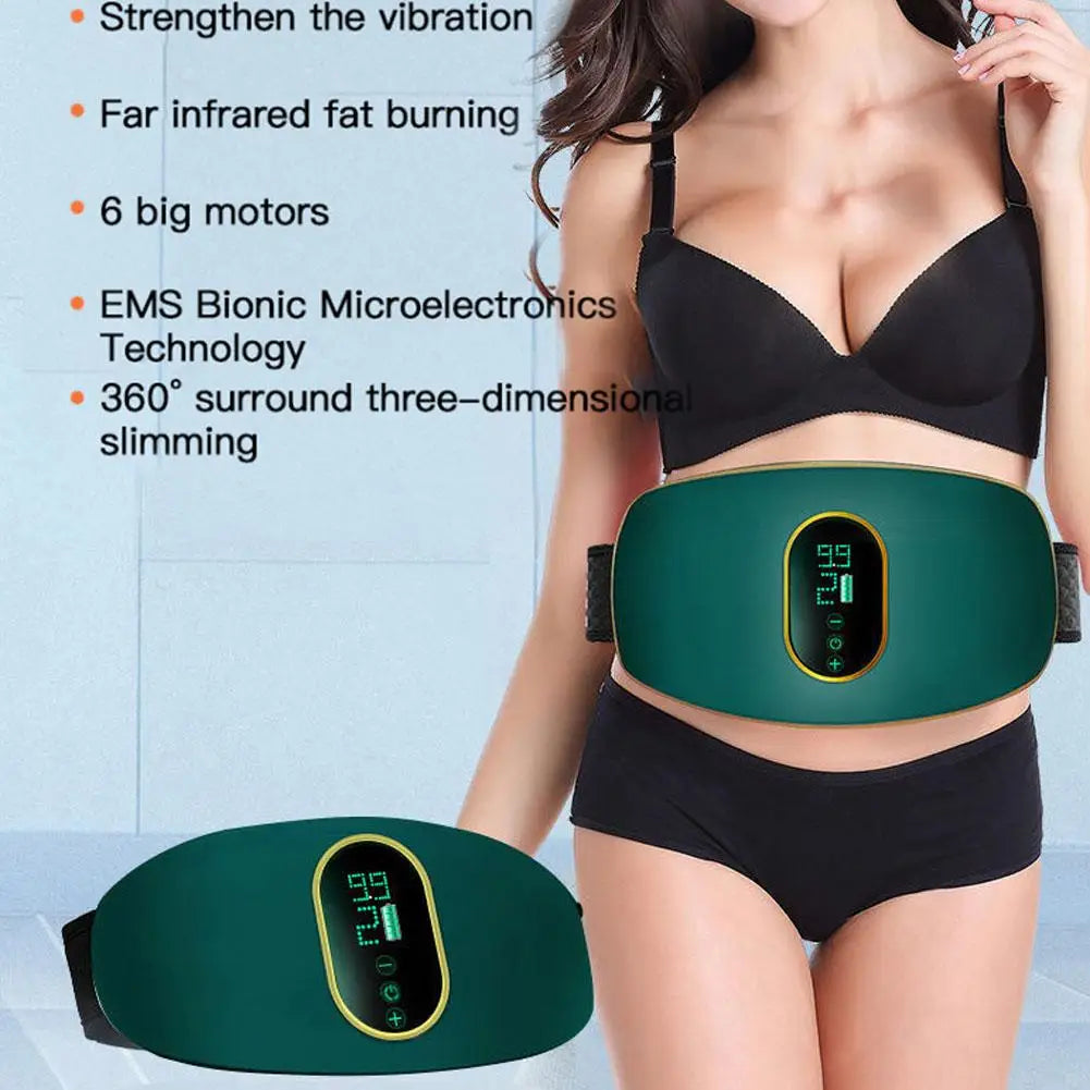 Slimming Belly Belt Massager Fat Spinning Machine Fiber Waist Belt Waist Fitness Weight Loss Shaping USB Rechargeable Massager